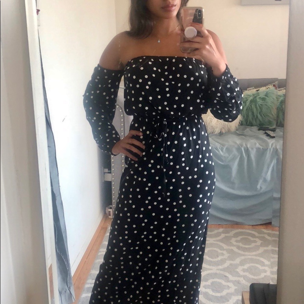 ASOS petite polka dot maxi dress